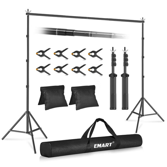 Soporte de fondo EMART ajustable para estudio fotográfico de 10 x 10 pies