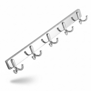 Genérica - Perchero De Pared Acero Inoxidable 5 Ganchos Doble Multiuso