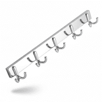 Genérica - Perchero De Pared Acero Inoxidable 5 Ganchos Doble Multiuso