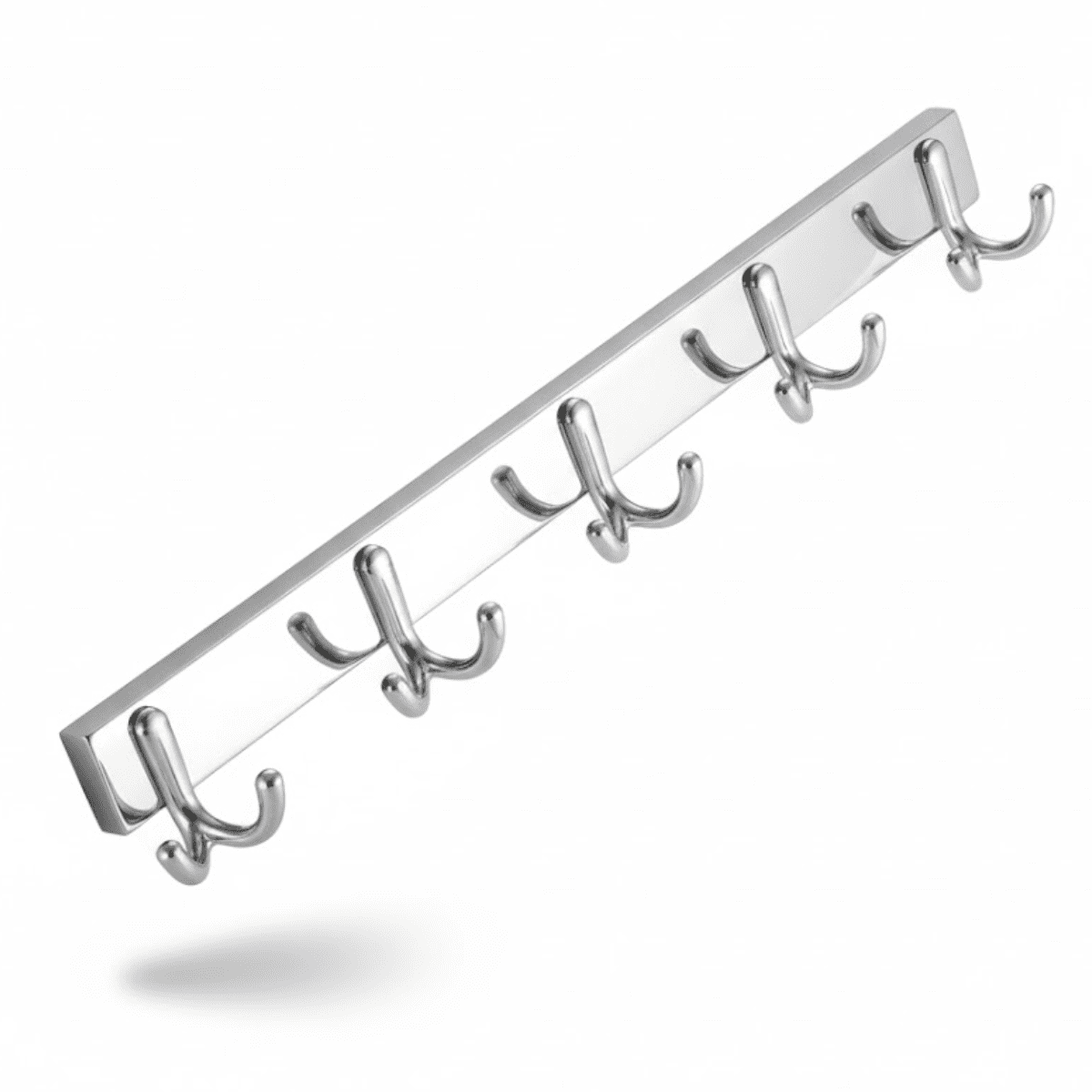 Genérica - Perchero De Pared Acero Inoxidable 5 Ganchos Doble Multiuso