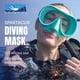 thumbnail image 2 of Máscara de buceo SCUBA Network Spartacus verde azulado de bajo hierro, 2 of 9