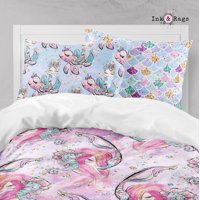 Milsleep - Colección De Ropa De Cama Infantil Merkitty Big Mermaid Friends Turtle Seahorse Narwhal