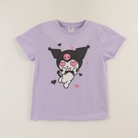 Polera Manga Corta Niña Morado Kuromi Love Hello Kitty