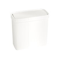Magideal - Cubo De Basura Delgado Para Cocina Con Tapa, Cesto De Basura Multiusos Para El Hogar Y La Oficina, Contenedor De Basura De 11 X 5,3 X 10,7 Pulgadas Blanco