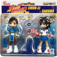 Set De Figuras Gsi Creos Street Fighter Chun-Li X Sakura Con Soporte