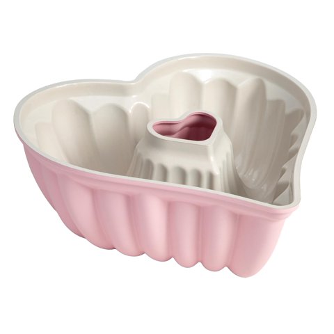 Molde Para Tartas Paris Hilton En Forma De Corazón Estriado De Aluminio Fundido De 23 Cm