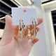 thumbnail image 3 of Elegant Three-Layer C-Shape Hoop Earrings with Shiny Rhinestones and Copper Inlay - Stylish and Durable Ear Jewelry, 3 of 4
