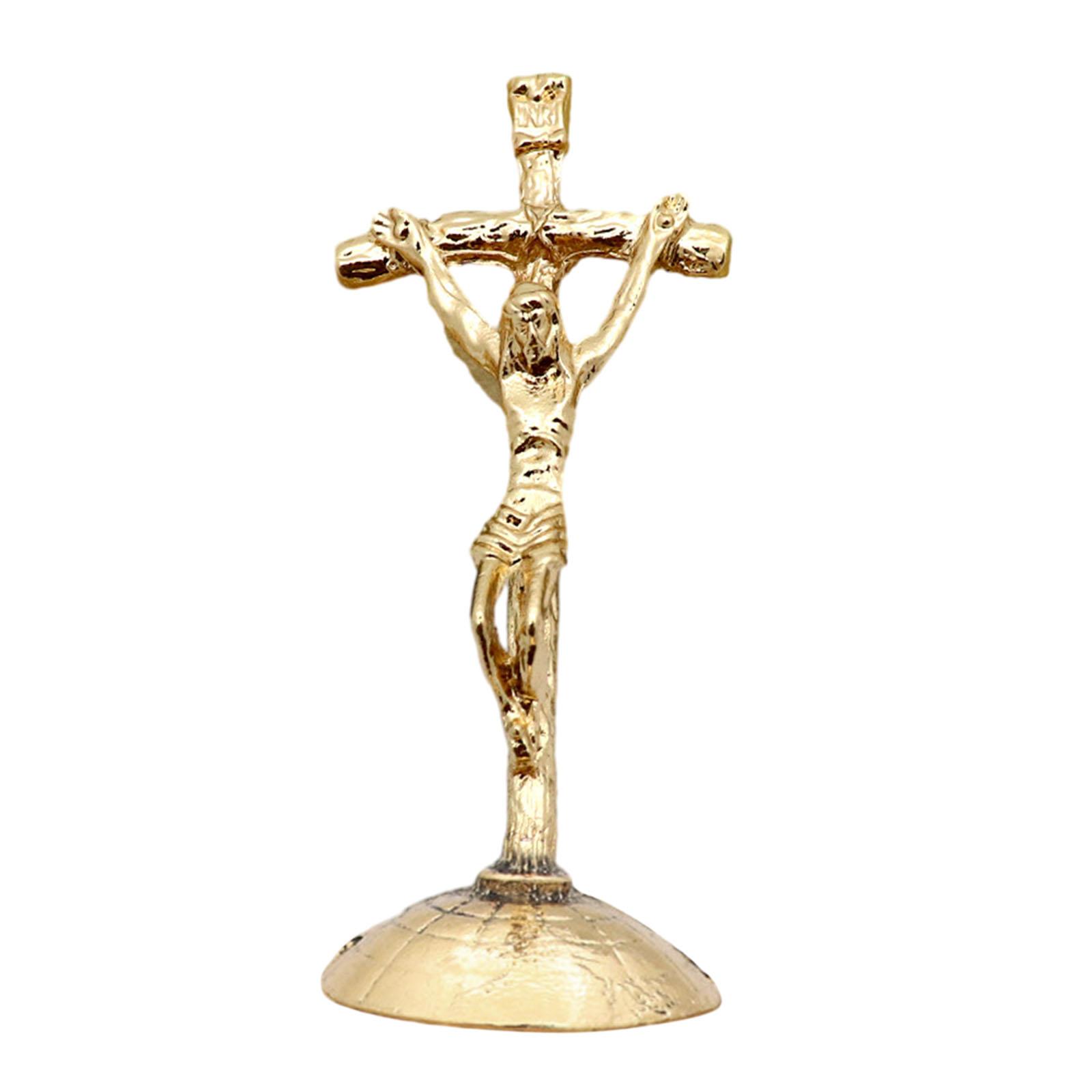 Magideal - Crucifijo De Mesa, Cruz De Pie, Adorno De Escritorio, Decoración Católica Tradicional, 3 Pulgadas De Alto Para Decoración Del Hogar, Regalos Devotos Estilo A
