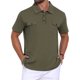 thumbnail image 1 of INSPIRE CHIC Camisa Polo para Hombre de Regreso a Clases con Cuello, Manga Corta, Doble Bolsillo en el Pecho, para Exteriores, Talla L, Verde Oliva, 1 of 5
