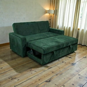 Diseños Valestrini - Sofa Cama Milano Tres Posiciones Felpa Verde