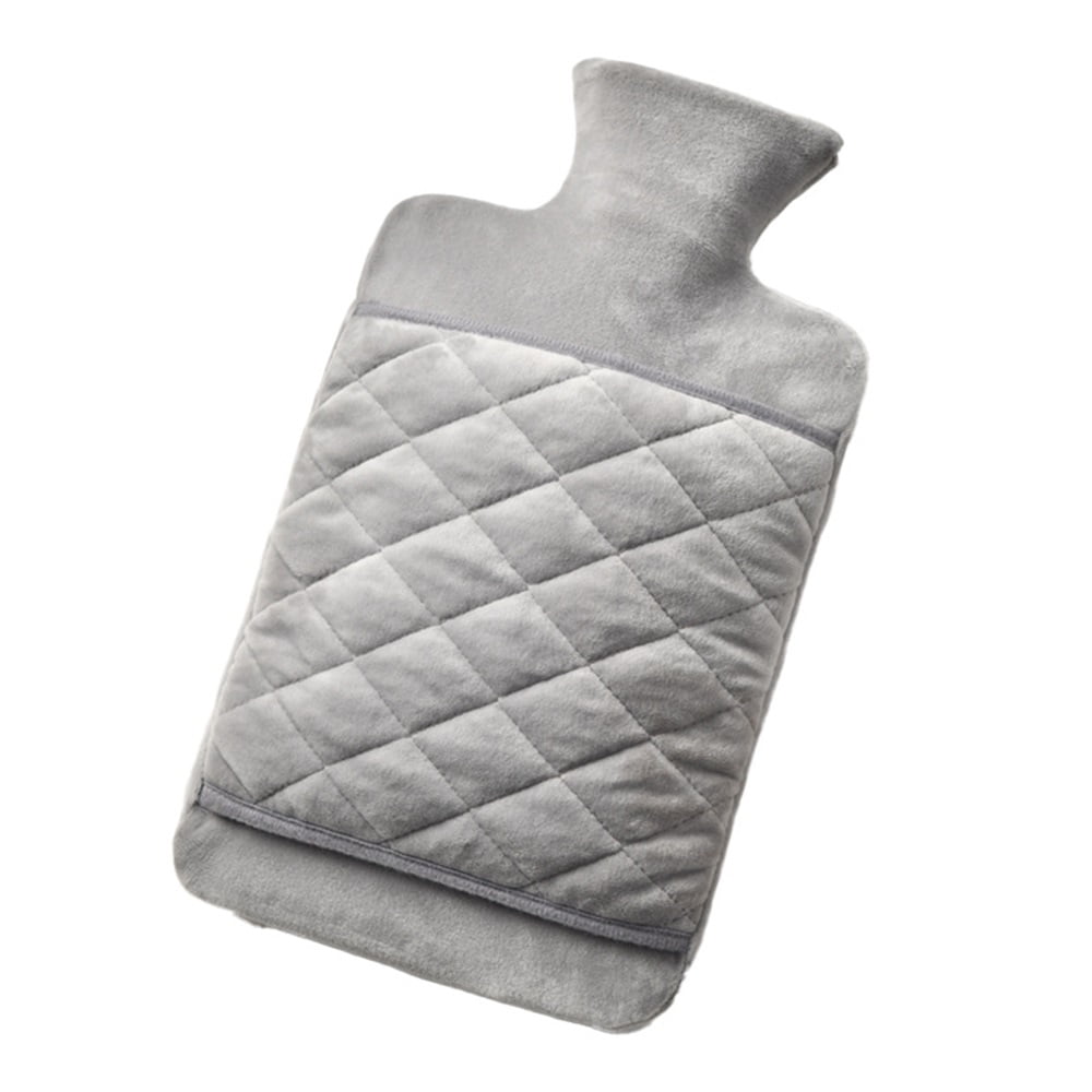 Xusx111 - Botella De Agua Caliente Con Cubierta De Bolsillo De Mano – Bolsa De Agua Libre De Pvc Bpa De 2.0l, Material Superior Inodoro, Gris