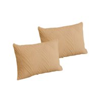 Genérico - Pack De 2 Fundas De Cojin Serie Hojas 30X50 Cm Café