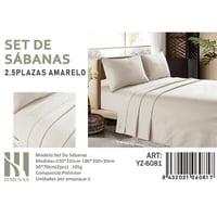 Mundo Shopping - Set De Sabanas King Amarelo 200 Hilos + 2 Funda De Almohada