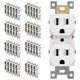 thumbnail image 1 of Toma de corriente ENERLITES 15A 125V paquete de 40 unidades blanco, 1 of 7