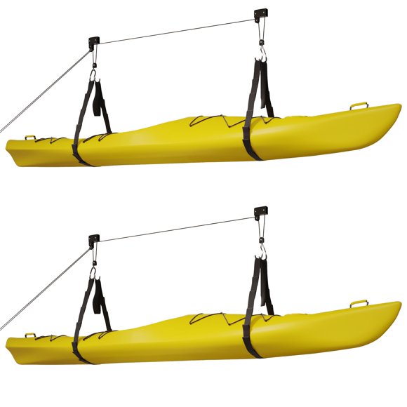 Elevadores de almacenamiento para kayaks, paquete de 2, poleas aéreas de 56 kg RAD