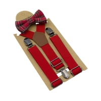 Magideal - Tirantes Para Niños Con Lazo En Forma De Y, Elásticos Y Ajustables, Con Clips Metálicos, De Poliéster Y Látex, Cómodos De Llevar, Adecuados Para Niños Rojo