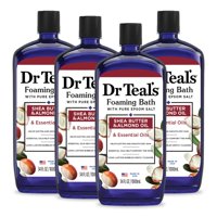 Dr Teal'S - Baño Espumoso Dr. Teal'S Con Sal Pura De Epsom Y Manteca De Karité, 1 Litro X 4