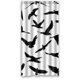 thumbnail image 1 of Cortina de ducha con diseño de pájaro en blanco y negro, con ganchos, tamaño 36 x 72 pulgadas, 1 of 3