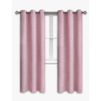 Riqui - Cortina Infantil Semi Blackout 2 Paños Rosado Claro