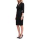 thumbnail image 4 of INSPIRE CHIC Vestido Envolvente para Mujer con Solapa en V, Manga 3/4 con Bolsillos, Elegante para Oficina, Negocios, Ajustado, Lápiz, Mini, Pequeño, Negro, 4 of 5
