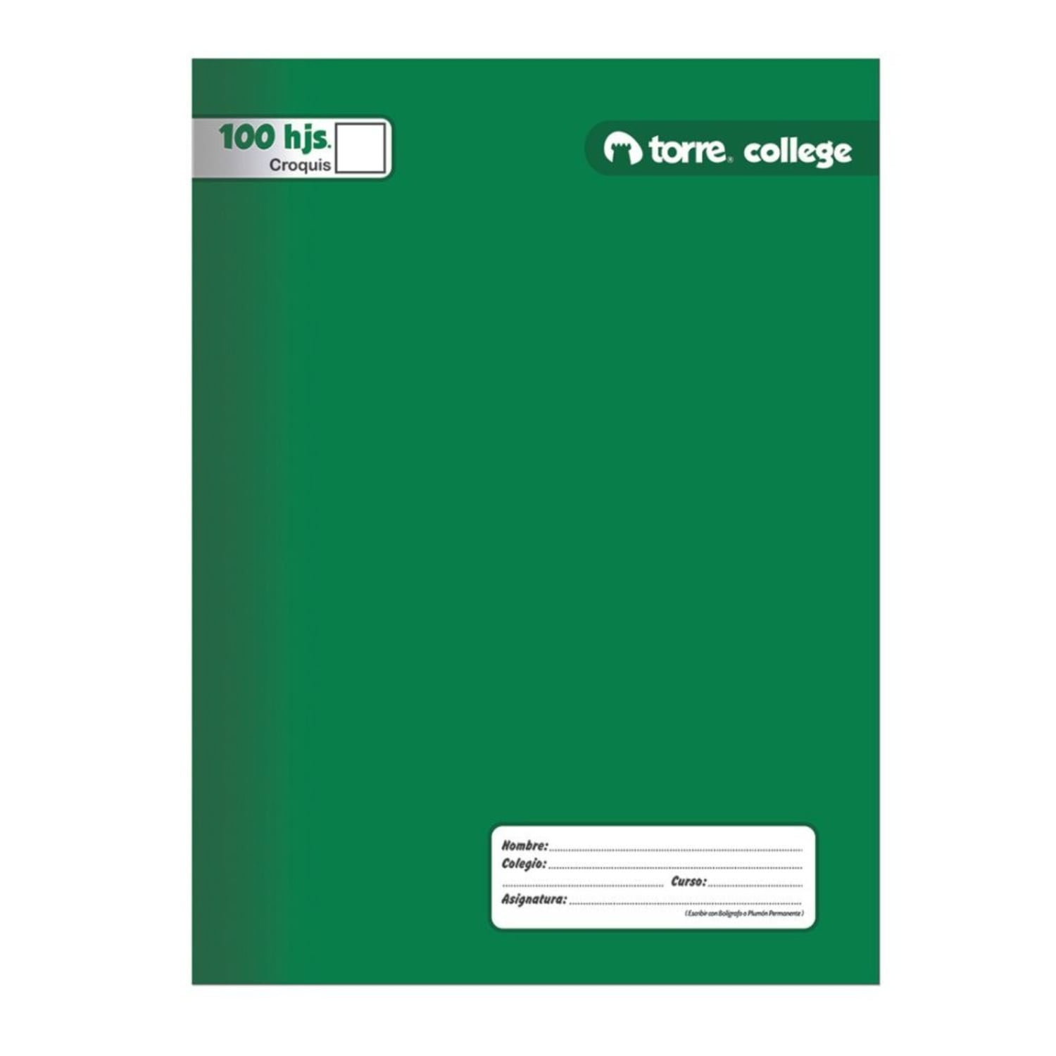 Torre - Pack X 4 Cuadernos College Croquis 100 Hojas –