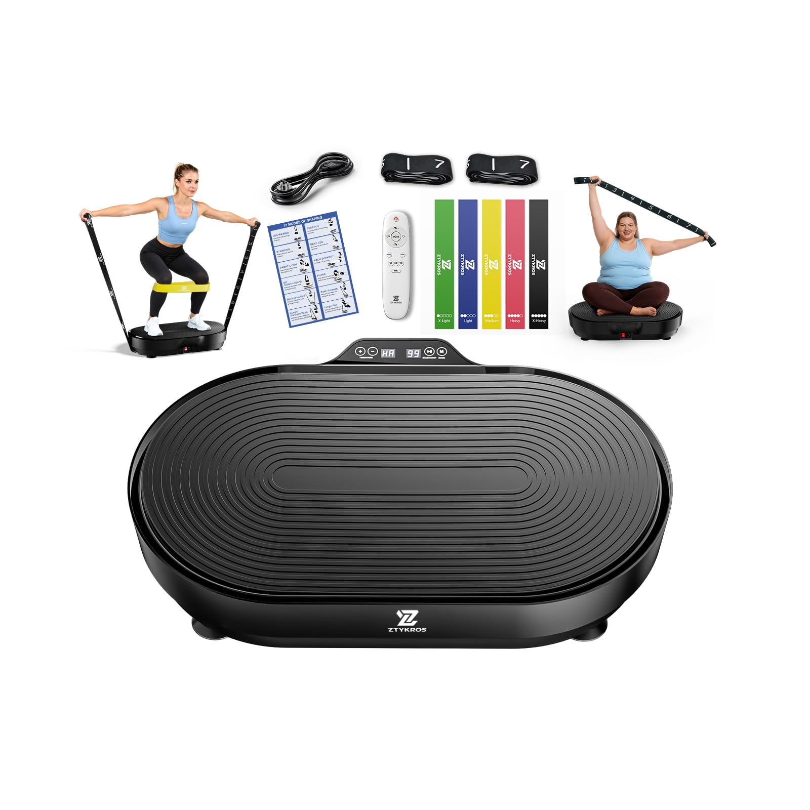 Plataforma Vibratoria Ztykros De 99 Velocidades Y Capacidad De 300 Kg