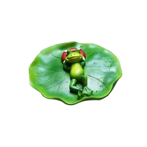 Magideal - Simulación De Agua Flotante Rana Adorno Animales Estatuilla Jardín Estatua Artesanía Decoración Diy Accesorios De Piscina Para El Hogar Césped Mesa