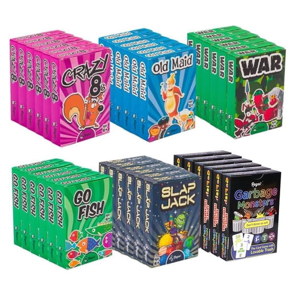 Juegos de cartas Regal Games para niños: Go Fish, Crazy 8's, Old Maid