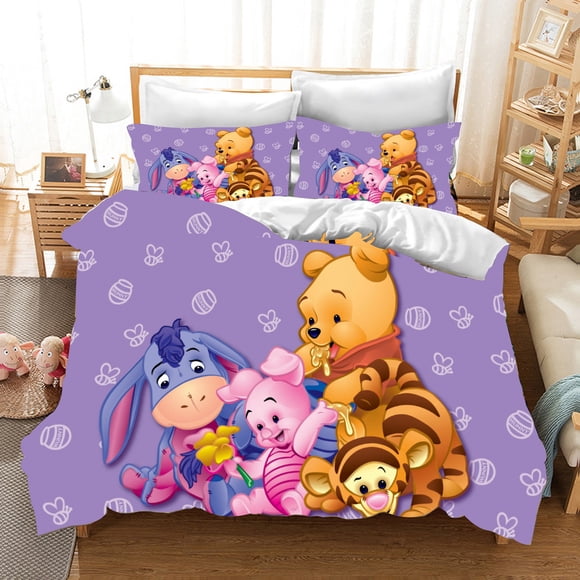 The Pooh Duvet Cover Set for Children, Double Luxury Bedding, 3D, King Size, Queen Size, Home, 2 Pcs, 3Pcs