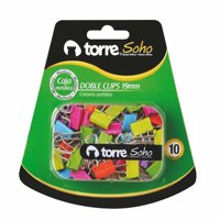 Doble Clips 19Mm Colores 10 Unidades 1 Un Torre