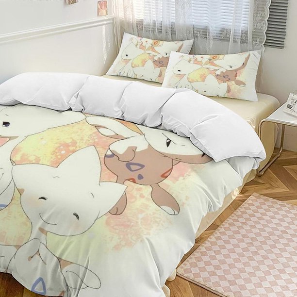 Togepi Bed Duvet Cover Funny Anime Cartoon Bedding Se Lightweight3 Piece Comforter Se, cases