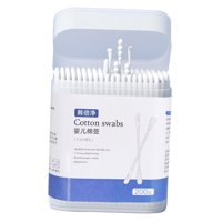 Magideal - 200 Uds Hisopos De Bebé Naturales Hisopos De Punta Cera De Oído Limpieza Eliminación De Doble Extremo Herramientas De Extensión De Pestañas