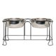 thumbnail image 1 of Soporte de comedero YML con cuencos dobles de acero inoxidable de 10 cm, 1 of 3