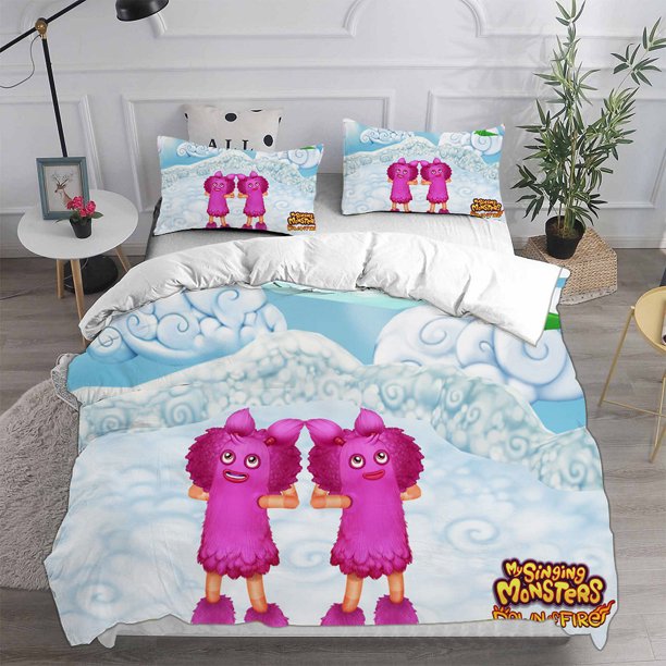 v2918 Bed Sheets My Game Singing Monsters Bedding Sets Comforter Quilt Bed Cover Duvet Cover Pillow Case - Pieces Sets Kids Adult Size 3-Piece Bedding Set (1 Duvet Cover + 2 Pillow Shams) Bed Sheets j