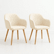 thumbnail image 1 of Pack de 2 Butacas Sitiales Poltronas Diamante Terciopelo - Beige, 1 of 7