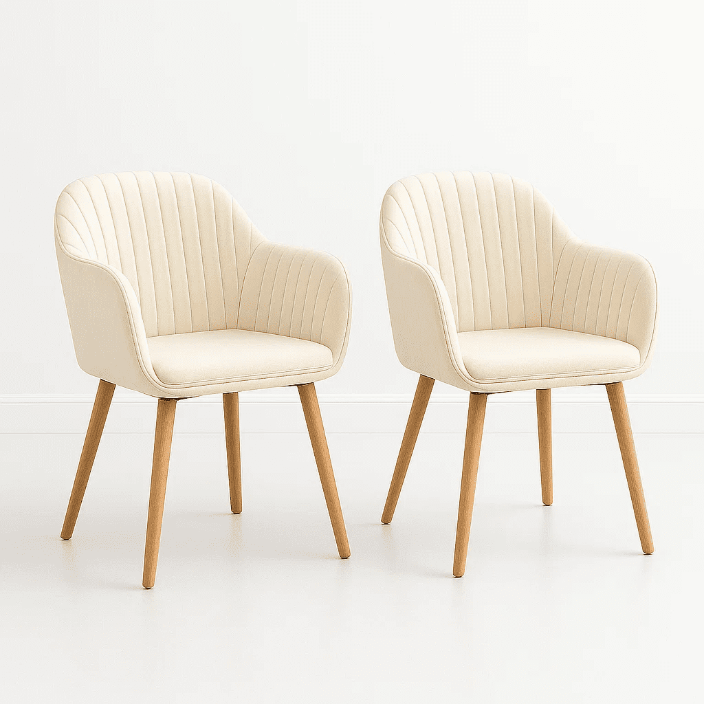 Klik Muebles - Pack De 2 Butacas Sitiales Poltronas Diamante Terciopelo - Beige