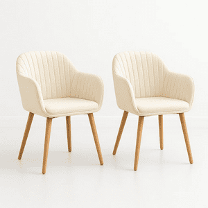 Klik Muebles - Pack De 2 Butacas Sitiales Poltronas Diamante Terciopelo - Beige