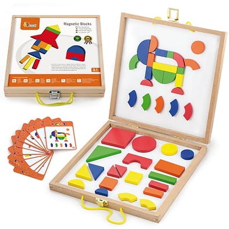 Viga - Juguete Madera Didactico Formas Magneticas Con Maleta
