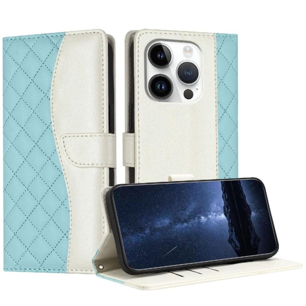 Funda Tipo Cartera Acolchada para iPhone 16 Pro Max con Bloqueo RFID Ranuras y Correa Verde