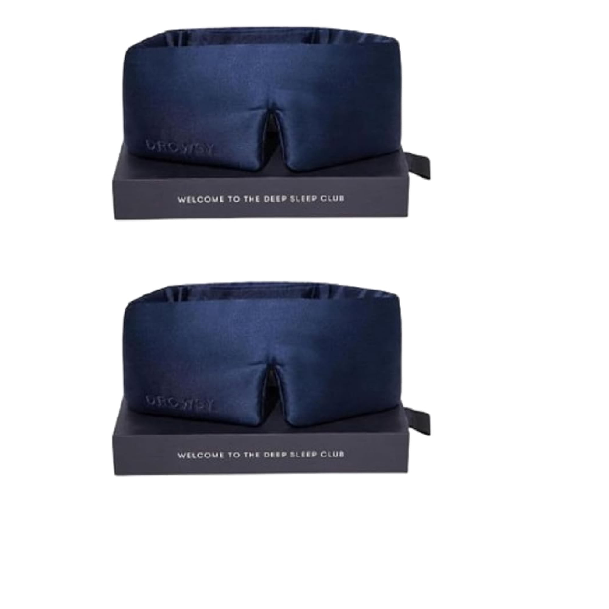 Drowsy - Set De Mascarillas De Seda Para Dormir, Acolchadas, Que Abrazan La Cara, Color Azul