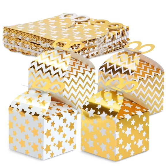 Cajas de regalo mini BEST PAPER GREETINGS 9,5 × 8 × 9,5 cm doradas – Pack de 36