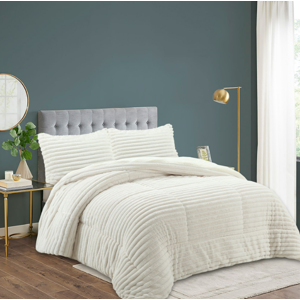 Todostore - Cobertor Texturizado Con Chiporro Lineas 2 Plazas Color Blanco