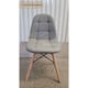 thumbnail image 2 of Silla de Ecocuero Diseño Moderno Gris Base Madera y Acero, 2 of 4