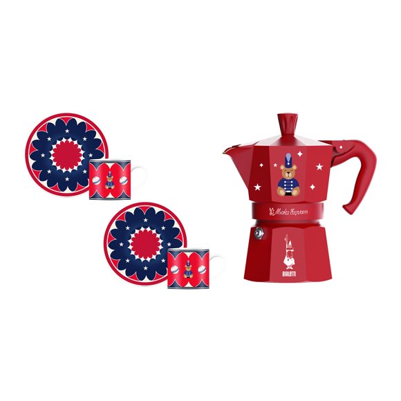 Cafetera Bialetti Moka Express 3 tazas Rojo/Azul