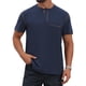 thumbnail image 1 of INSPIRE CHIC Camiseta Henley de Hombre con Cuello Redondo y Bolsillo de Manga Corta con Botones S Azul Marino, 1 of 6