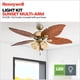 thumbnail image 5 of Ventilador de techo Honeywell Royal Palm 132 cm con luz LED y acabado latón envejecido, 5 of 9