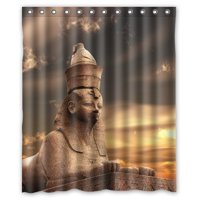 Pinghai - Cortina De Ducha Egipcia Con Ganchos, 152 X 183 Cm