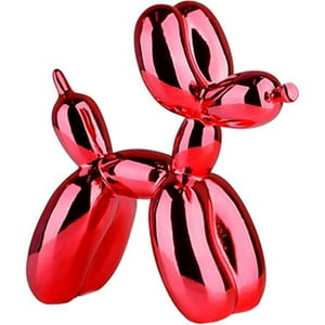 Veat00L - Figura Decorativa De Perro Globo Decoración Del Hogar, 10*10*4Cm Estatua De Perro Con Globo Galvanizado Brillante, Figura De Animal De Globopequeño, Escultura Artística, Decoración Moderna