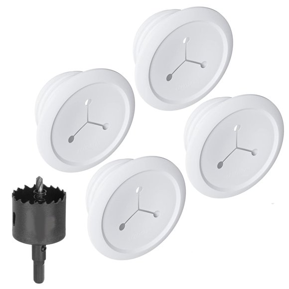 Ocultadores de cables ECHOGEAR Wall para gestión de cables, paquete de 4 unidades, color blanco