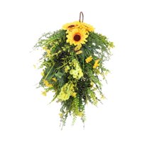 Bothyi - Decoración Floral Artificial De La Puerta Principal Del Botín Del Jacinto Del Girasol Para El Año Nuevo